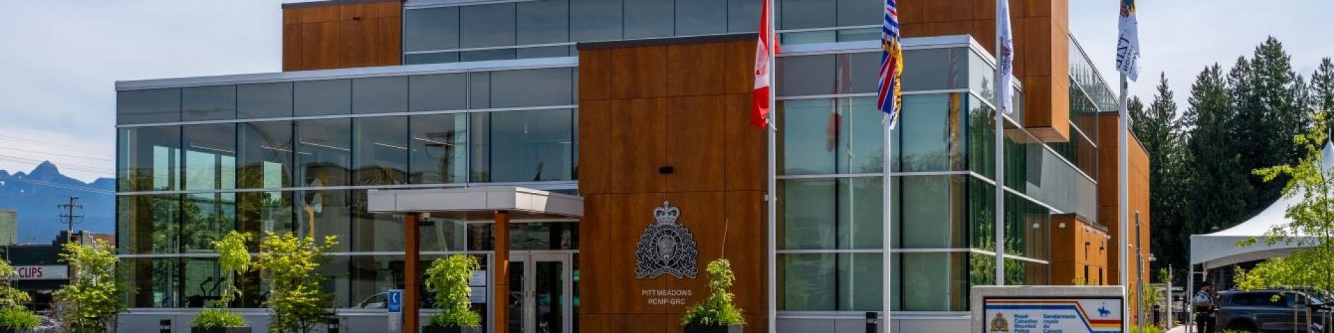 Front view of the Pitt Meadows RCMP detachment