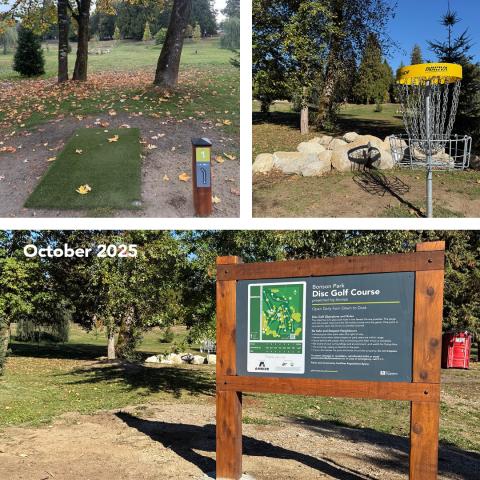 Photos of signs at Bonson Disc Golf Course